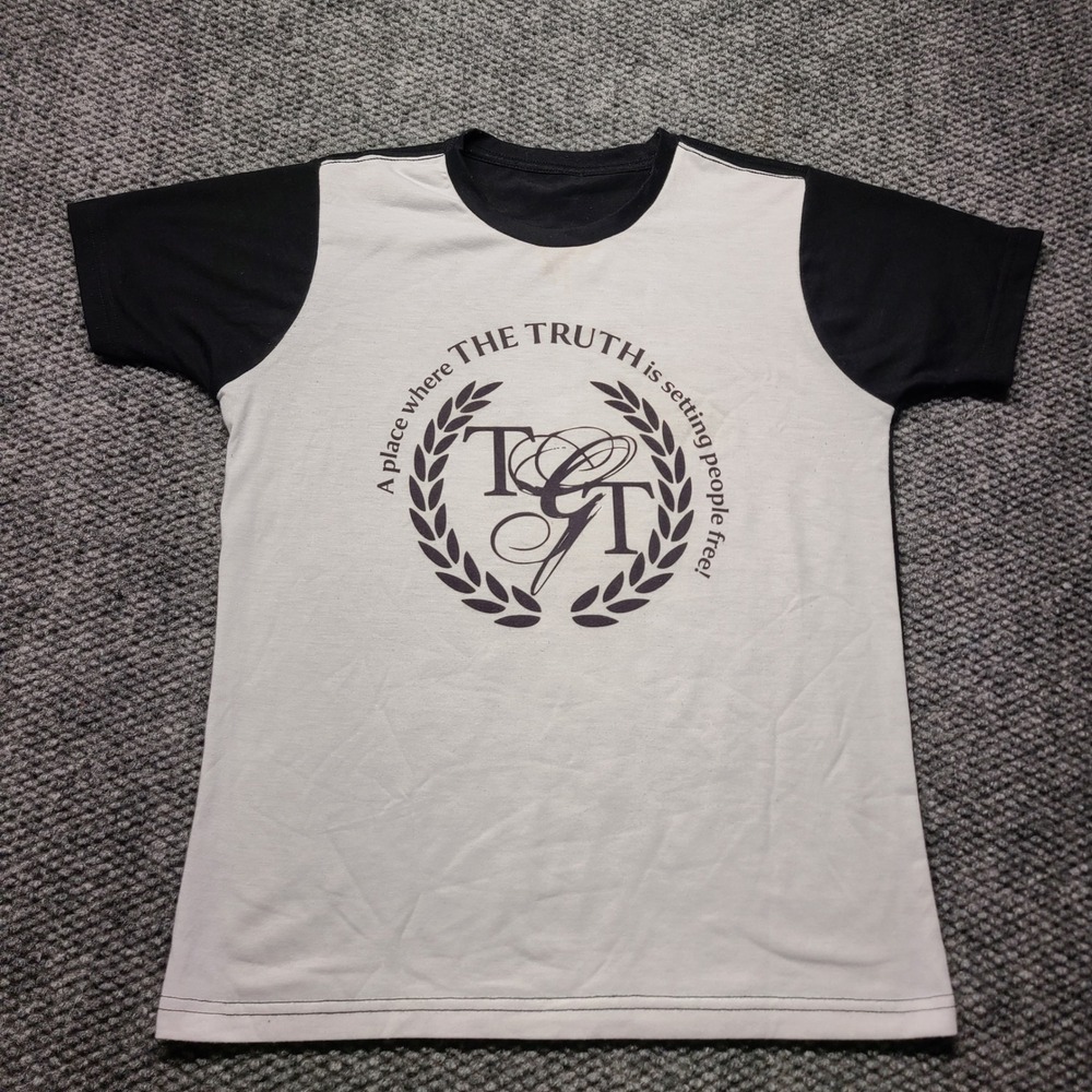 TGT The Truth Graphic T-Shirt Womens Small Black White Short Sleeve Crewneck